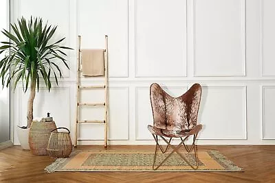 Leather Butterfly Chair With Original Hide Cowhide Full Chair With Iron Frame • £135.52