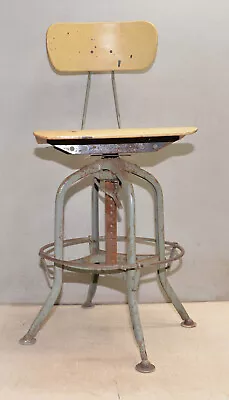 Vintage Toledo Metal Furniture Spider Base Drafting Stool Industrial Collectible • $249.99