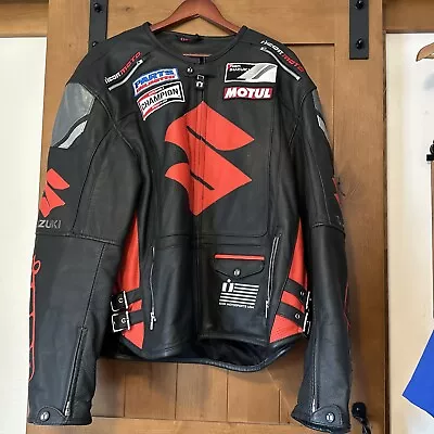 Authentic Icon Victory Suzuki Leather Jacket Armored Xxl GSX-R Motorcycle • $449.99