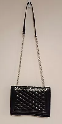 Zara Basic Black Handbag Purse Clutch Long Chain Handle Studs • $9.65