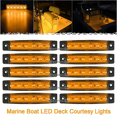 10 Pcs Marine Boat LED Deck Courtesy Lights Waterproof Amber Stern Transom Light • $11.99