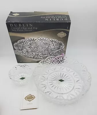 Godinger Dublin Shannon Crystal Collection 12  Chip And Dip 2 Piece Bowl Set • $40.01