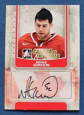 2011-12 ITG Mike Green Auto Canada Vs The World  Autograph A-MGR Washington Caps • $5.63