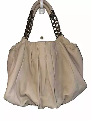 Michael KORS Erin Shoulder Tote Bag Sand Beige With Silver Hardware + Dust Bag • $40