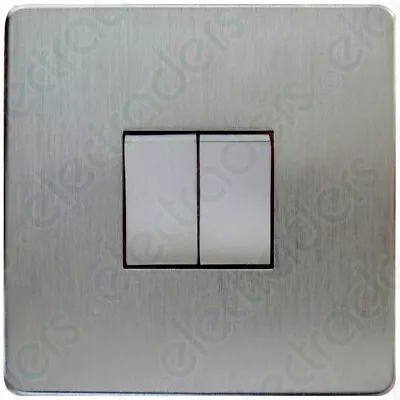 Crabtree 7172/SC Platinum Screwless Low Profile Light Switch 2 Gang 2 Way 10 Amp • £17.95