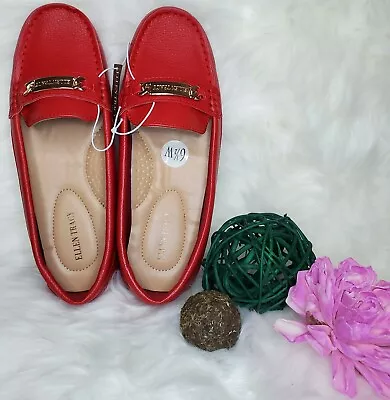 New Ellen Tracy Red Wide Mocassin Sz 6 1/2  • $17.20