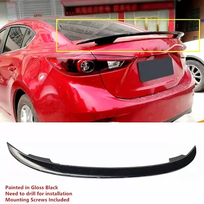 Fit For Mazda 3 Mazda3 2014-2018 Sedan Painted Glossy Black Trunk Spoiler Wing • $69.81