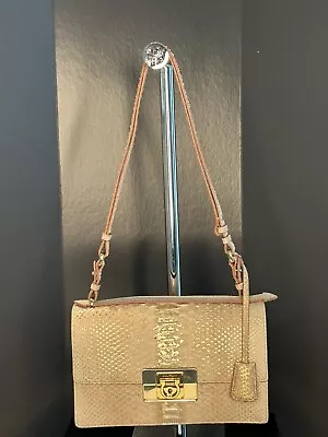 Authentic SALVATORE FERRAGAMO   Macaron Python Aileen Flap Shoulder Bag • $1350