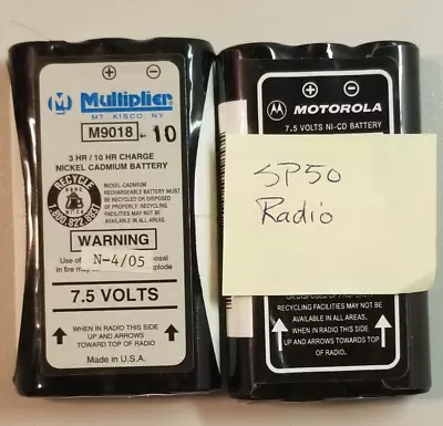 2 Batteries Battery For Radius SP50 - 1 Motorola Branded 1 Mutiplier UNTESTED • $6
