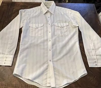 Vintage Mesquite Niver Western Pearl Snap Shirt Long Sleeve Men Size 14 1/2 33 • $14.99