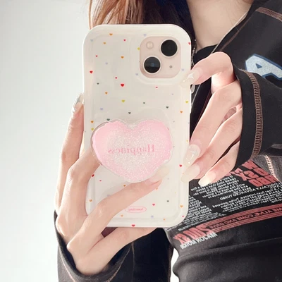 $14.71 • Buy For IPhone 14 Pro Max 13 12 Pro 11 Heart Shaped Stand Cute Heart Phone Case Star