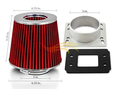 For 86-92 Mazda RX7 1.3 Rotary AIR INTAKE MAF Adapter + RED FILTER • $19.79