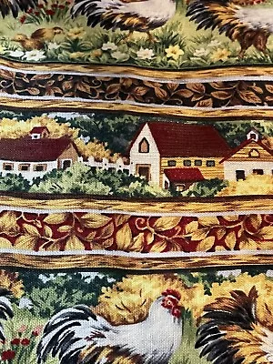 Provincial Countryside Roosters Country By Fabric-Quilt #9471 Cotton 6 Yds • $6.40