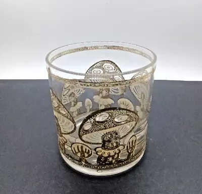 Vintage 70's Culver 22k Gold Mushroom Lowball Rocks Glass • $55