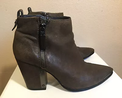 Women’s Vince Camuto Boots Ankle Booties Brown Leather Size 6.5 M • $10