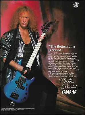 Billy Sheehan 1988 Yamaha RBX Series Bass Guitar Advertisement Ad Print • £3.89