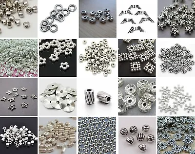 £2.69 • Buy SALE 🌟 3 For 2 🌟 100 Silver Spacer Beads For Jewellery Making Different Styles