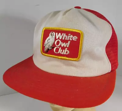 White Owl Club Red Snapback Trucker Hat Mesh Cap Adjustable Vintage Spoil Sports • $29.99