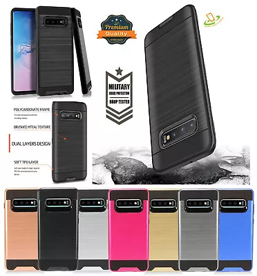 For Motorola Moto E 2020 Armor Brushed Hybrid Rugged Rubber Protector Case Cover • $10.54