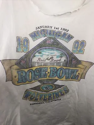Michigan Wolverines Vintage 1992 Rose Bowl Single Stitch T-Shirt - Fits Large • $25