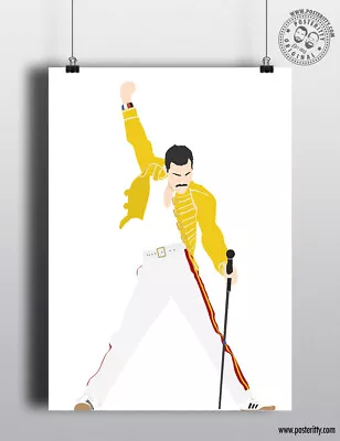 FREDDIE MERCURY - Wembley Minimalist Poster Posteritty Style Art Print Queen • £4.50