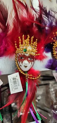 Mardi Gras Red Feather Mask Magnet Red Mask Magnet Mardi Gras Decorations • $4.95