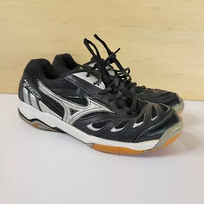 Mizuno Wave Rally 5 Volleyball Shoes Women’s 8.5 Black Silver Athletic Sneakers • $17.99