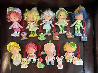 Vintage Strawberry Shortcake Dolls With Pets Shoes Socks Hats Combs • $112.99