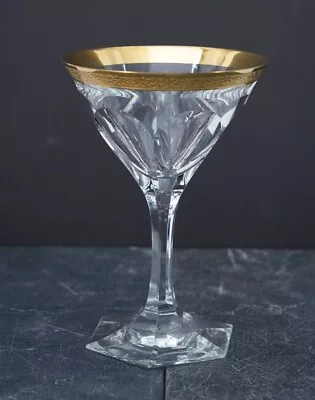 Moser Crystal Glass Adela Melikoff 22KT Gold Champagne Sherbet Martini  5 5/8 In • $55.19