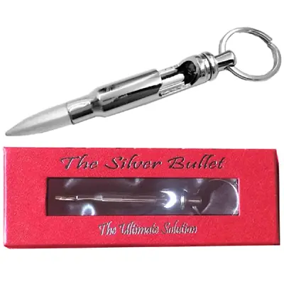 The Silver Bullet Bottle Opener Metal Keyring Gift Box • $15.95