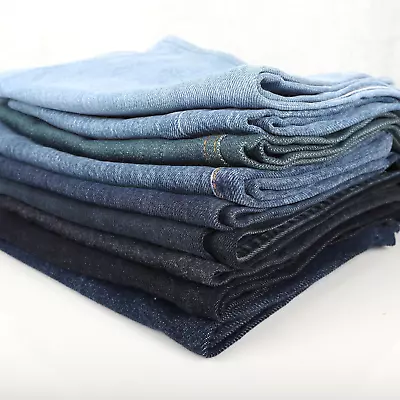 Denim Fabric Off-Cuts Scraps Legs Textiles Mixed Colour Crafting Bundle 1Kg Blue • £7.95