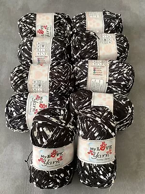 £8.99 • Buy My Love Wool Kinds Soft Thin Chenille/Eyelashes Knitting Yarn 10x 100g#black