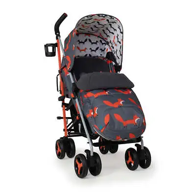 Cosatto Supa 3 Stroller Buggy 0-25kg Free Raincover & Footmuff Charcoal Mr Fox • £159.95