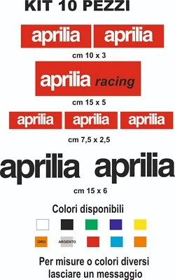 Kit 2 adesivi sticker aprilia racing tuning decal prespaziato colori speciali