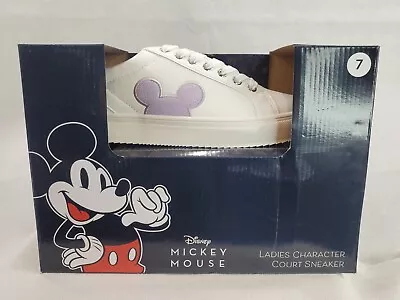 Disney Womens Mickey Mouse Purple Head Character Court Sneakers Shoes 7 NWT NIB • $27.99