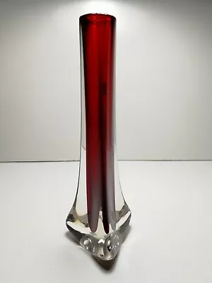 £10 • Buy WHITEFRIARS GLASS WORKS Geoffrey Baxter Design Ruby Red 9570 TRICORN VASE