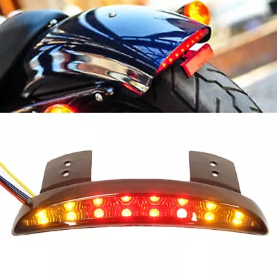 Led Motorcycle Brake Tail Light Cafe Racer Rear Fender Edge Brake For Harley AU • $30.62