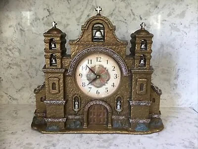 Vintage Home Interiors 1999 Spanish Mission Church Wall Clock 14.5” X 12.5” • $39.95