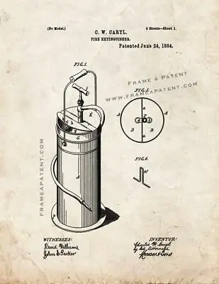 Fire Extinguisher Patent Print Old Look • $41.96