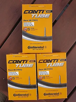 Continental Race 28 Road Bike Tubes 700C 19/25mm 42mm Valve 3 Pack *New* • $37