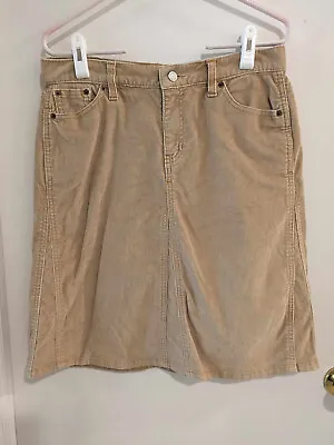 GAP Jeans Skirt  Womens 10 Mini Stretch Corduroy Brown A-Line Stretch • $17.99