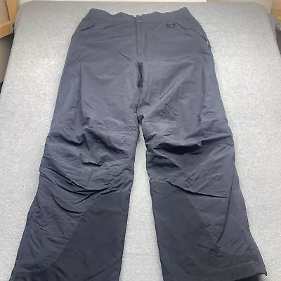 LL Bean Snow Pants Mens Large 36x30 Flat Front Pockets Black Lined Insulated • $24.99