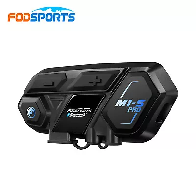 M1-S Pro Motorcycle Intercom 8 Riders Group 2000m Helmet Headset Bluetooth 5.0 • £66.95