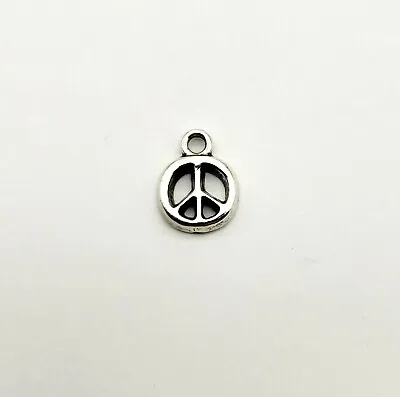 Vintage Sterling Silver Peace Sign Bracelet Charm Pendant - 1.5g • $14