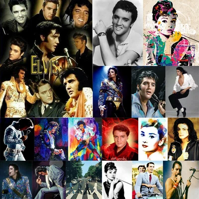 $9.89 • Buy Characters 5D Diamond Painting Cross Craft Stitch Arts Home Mural Decor Elvis MJ