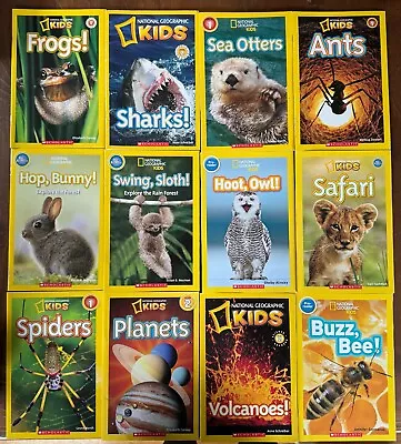 Lot 12 NATIONAL GEOGRPHIC KIDS Readers Animals Science Sharks Frogs Spiders • $28