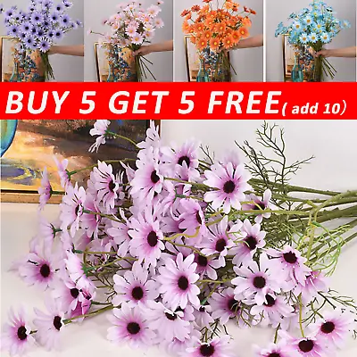 Artificial Silk Fake Daisy Flowers Bouquet Wedding Party Home Outdoor Decor UK • £2.69