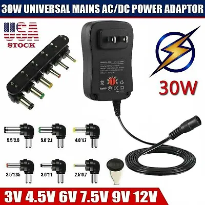 Universal AC To DC Adjustable Power Adapter Supply Charger For Small Electronics • $14.59