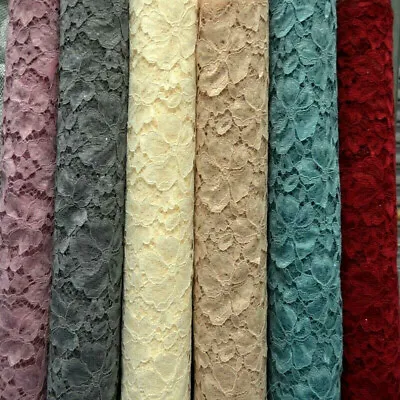 ROSE & HUBBLE Glitter Corded Lace Fabric Material Bridal Wedding Flower Girl • £0.99