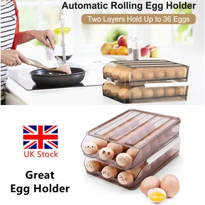 £5.99 • Buy 36 Egg Holder Boxes Tray Storage Box Eggs Refrigerator Container Plastic  Case